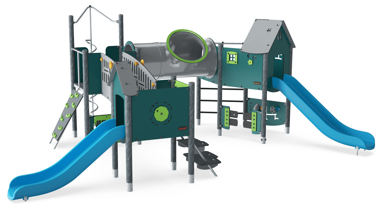 Speeltoren driedubbel met tunnel