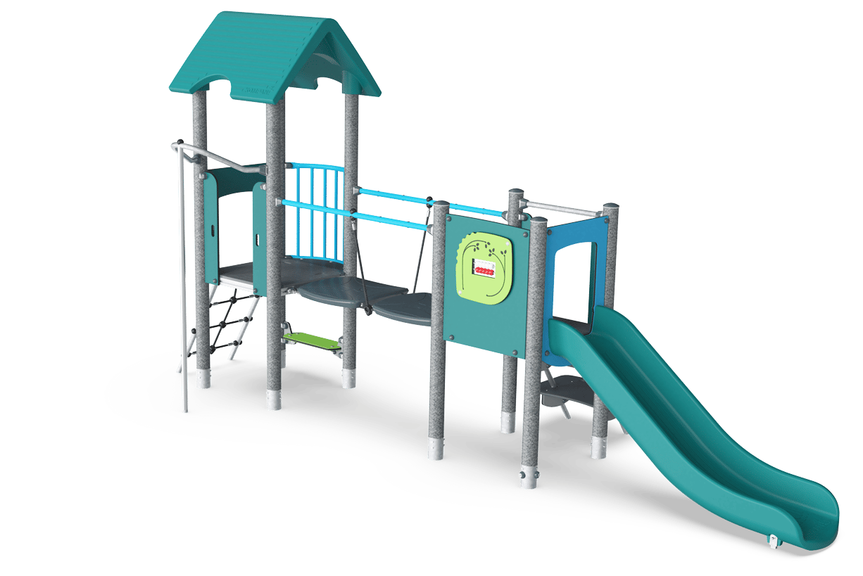 Speeltoren dubbel - met wiebelbrug