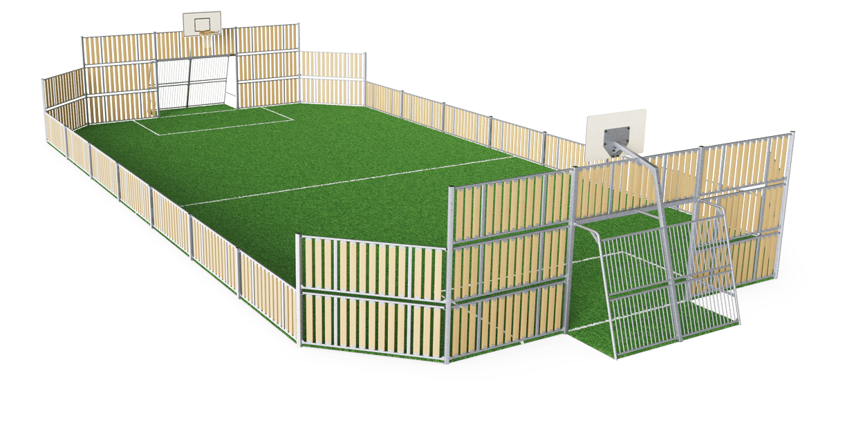 MUGA - Multi sportveld 12x24m, houtcomposiet