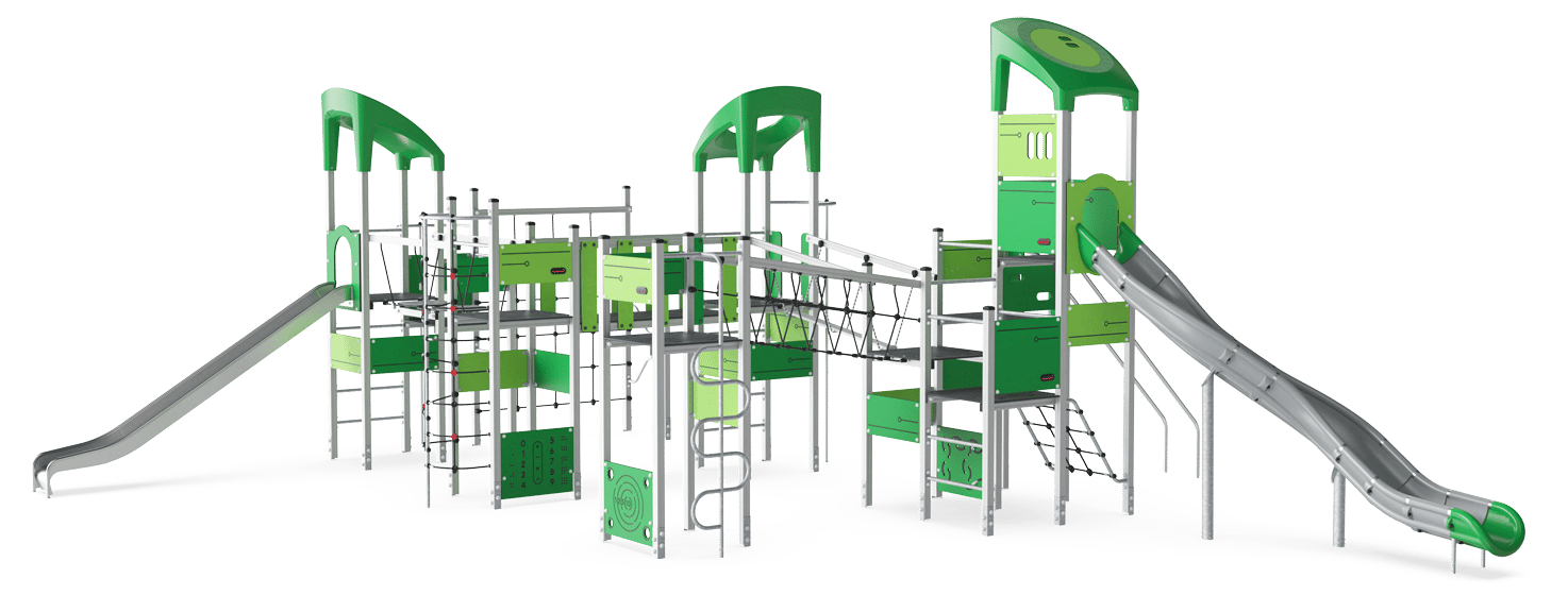 5-Turm-Spielanlage mit Multi-Ebenen, hoch