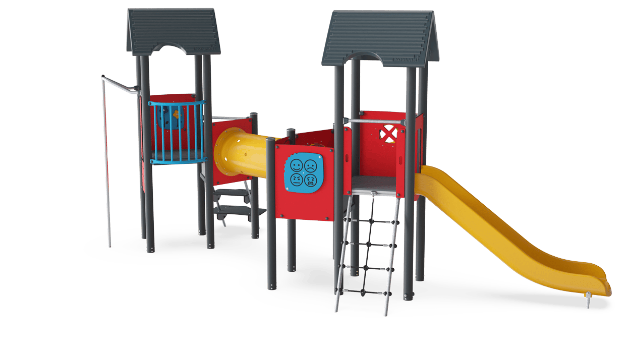 2-Turm-Spielanlage mit Tunnelbrücke