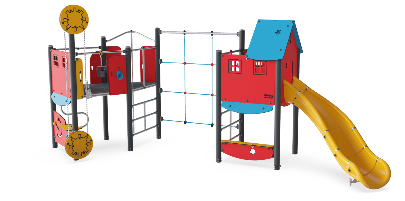 Speeltoren dubbel met zandspel