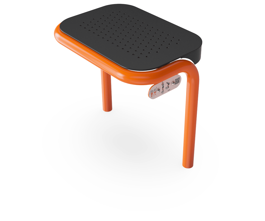 Step, 60cm Surface PU, Pied Acier