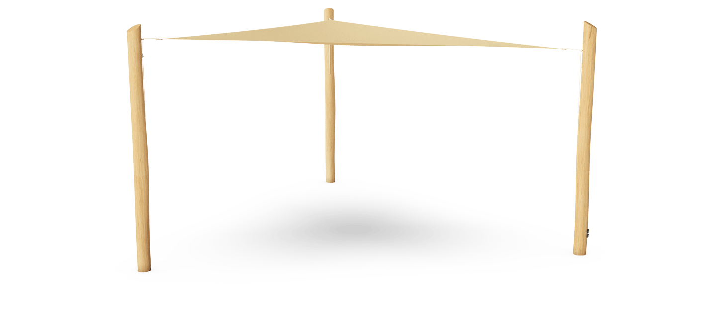 Robinia trekantet solseil med stolper inkl. beslag