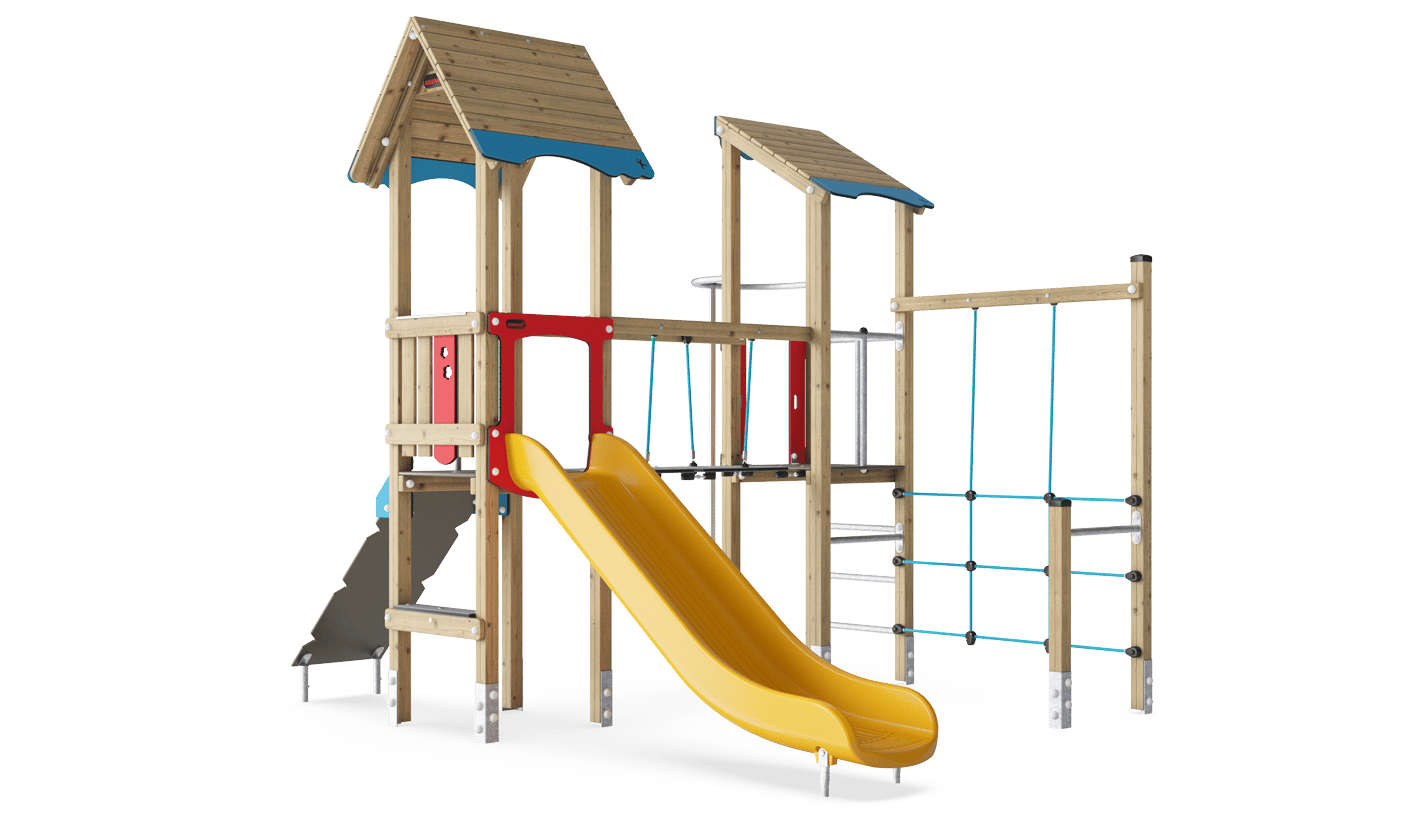 Double tour avec poteau de pompier