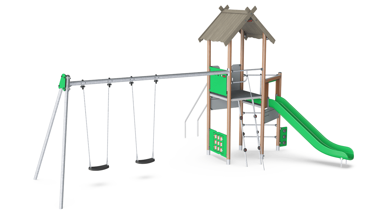 Spielturm mit Schaukel