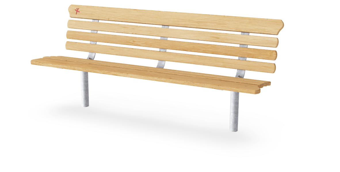 Park Bench with Backrest