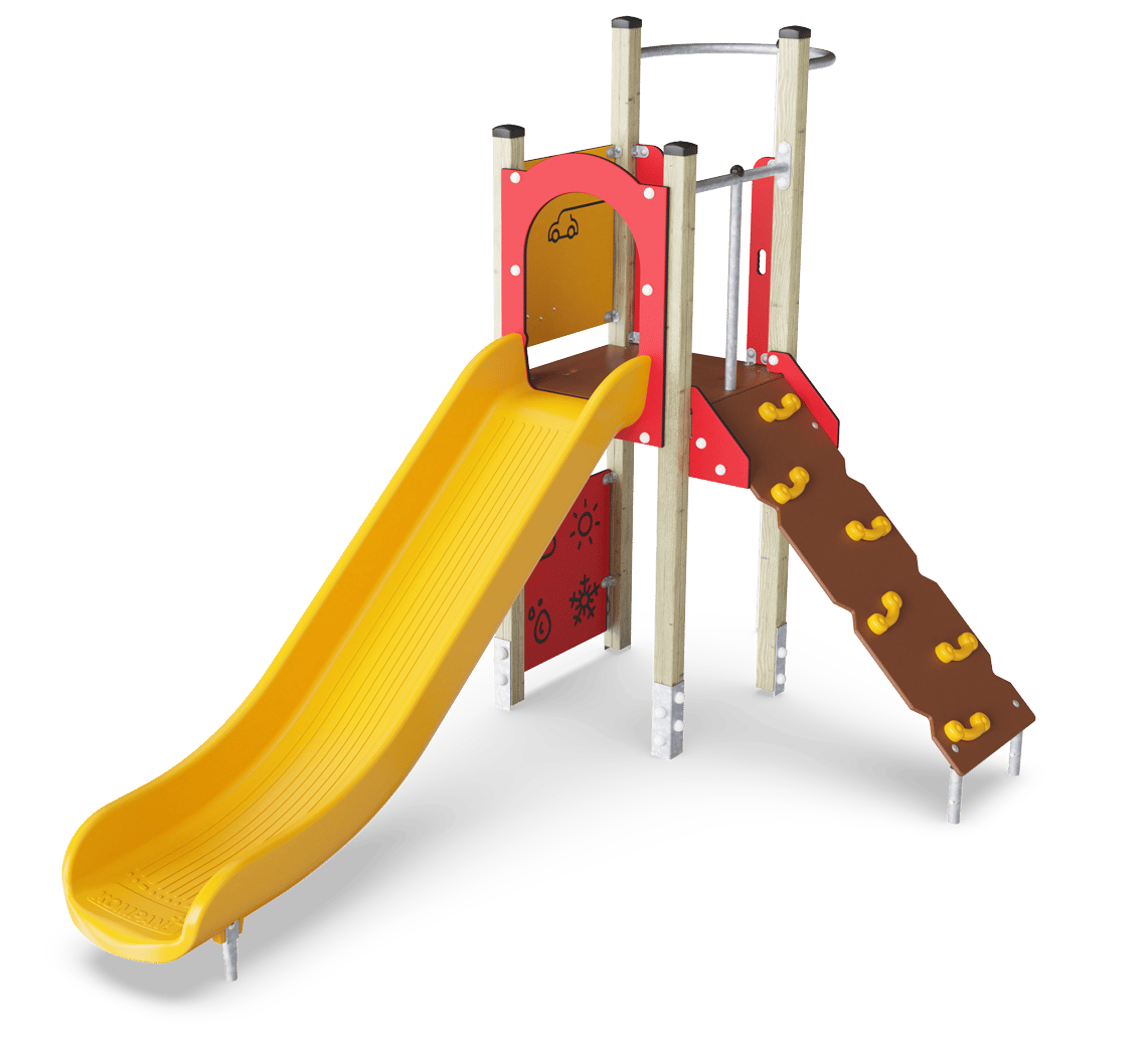 Torre de juego con barra de bomberos