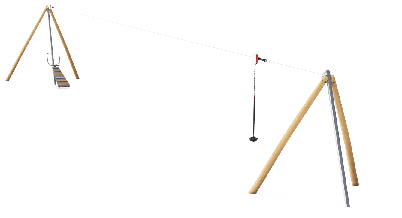 Single Cableway with Ramp, Flat Ground