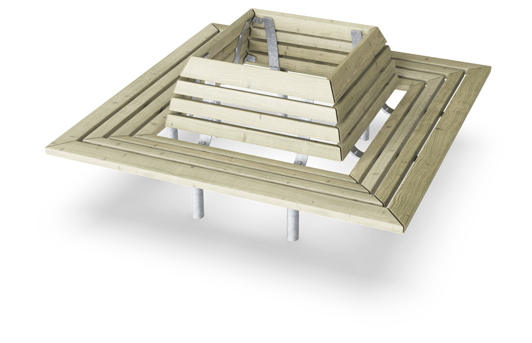 Anita firkantet bænk med ryglæn