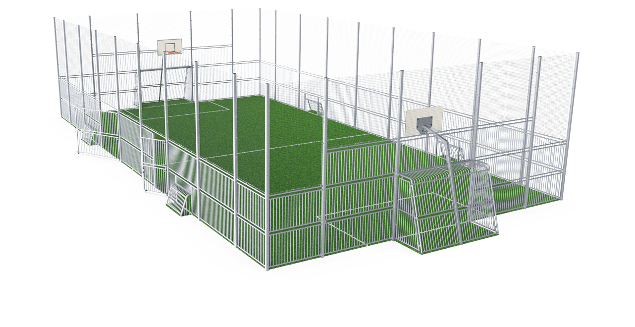 MUGA - Multi sportveld 12x24m, staal H:1m