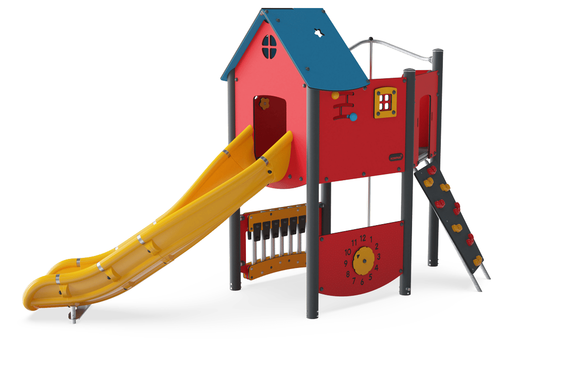 Torre de Juego Grande con Tobogán Curvo