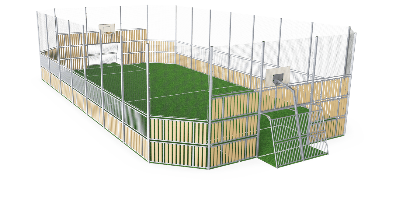 MUGA, 12 x 24 m, w:5m, Drewno Kompozytowe