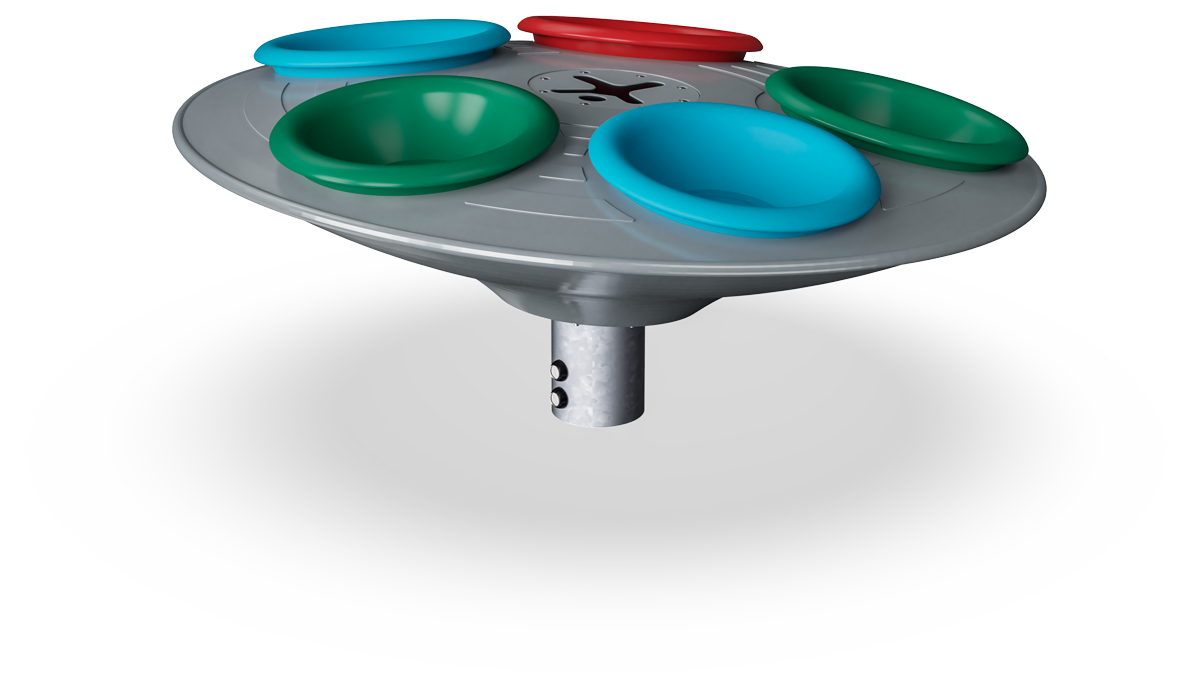 Multispinner Carousel, Blue, Red, Green