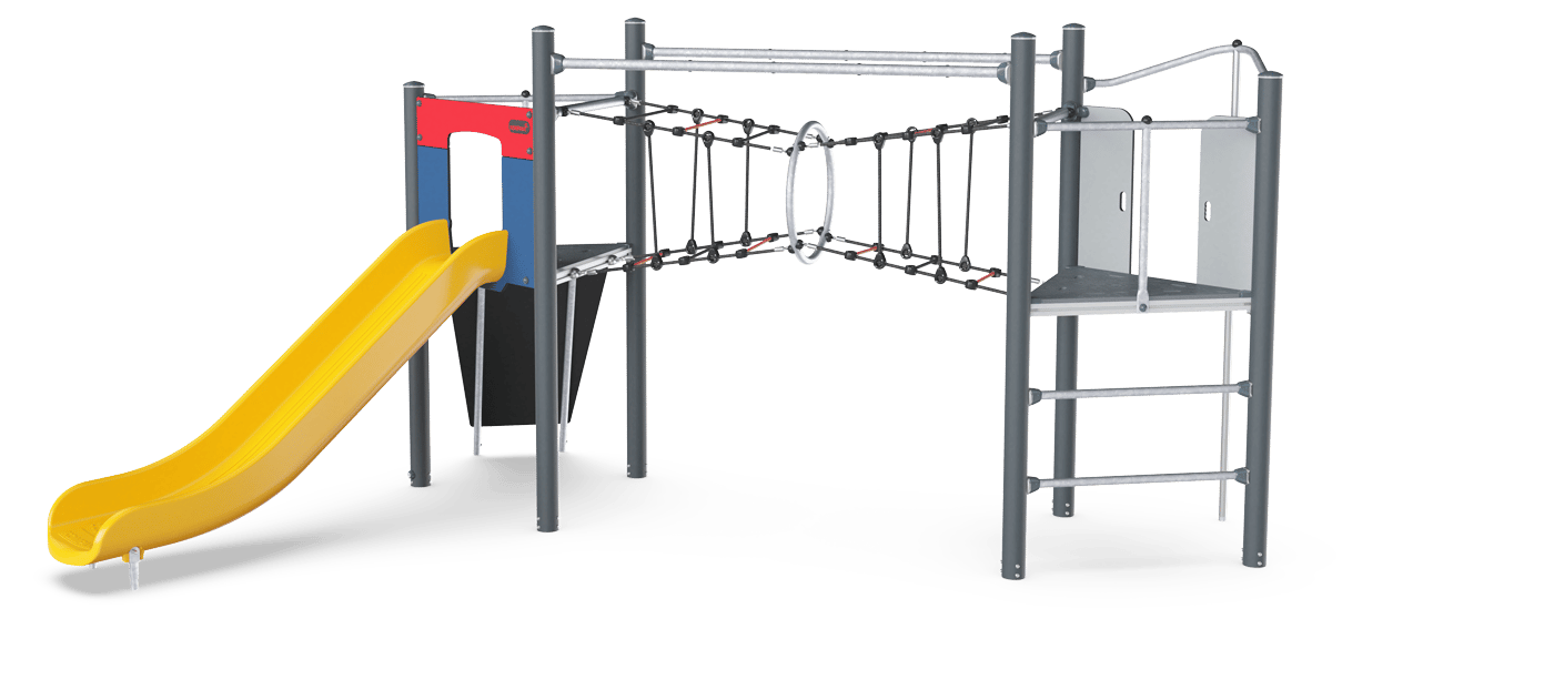 2-Turm-Spielanlage mit Netztunnel