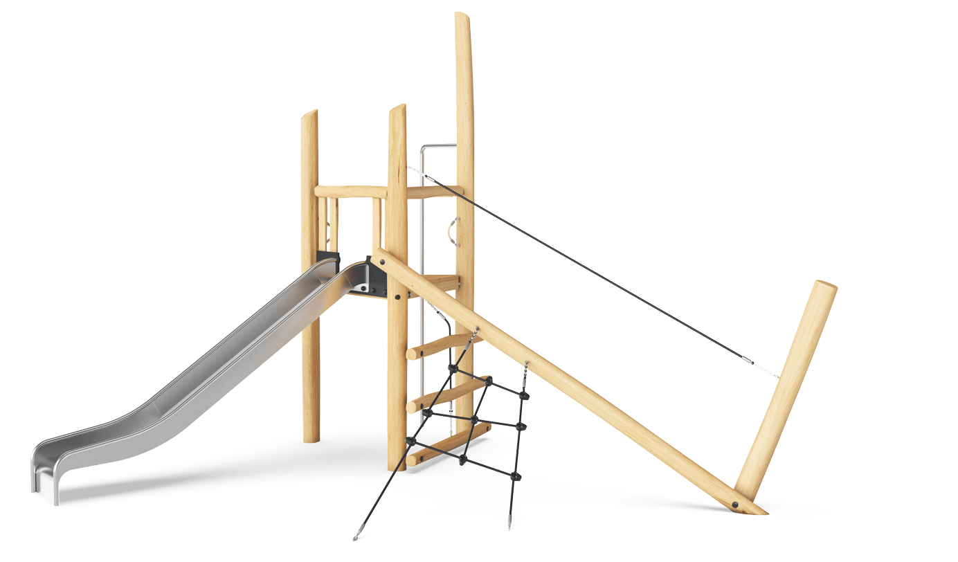 Tower & Slide, Fireman's Pole & Net