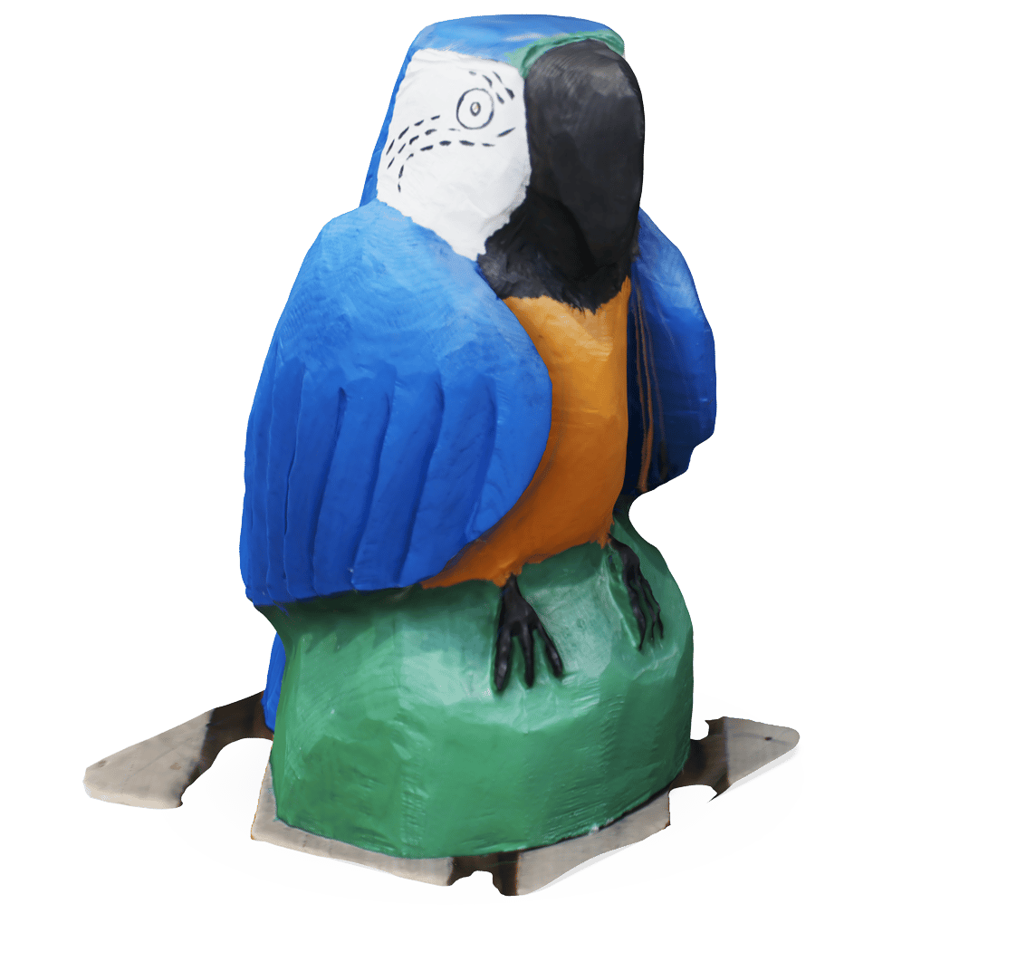 Socha, papoušek Ara