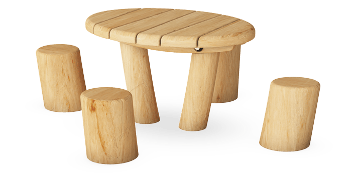 Stolik dla Dzieci z 4 Drewnianymi Balami
