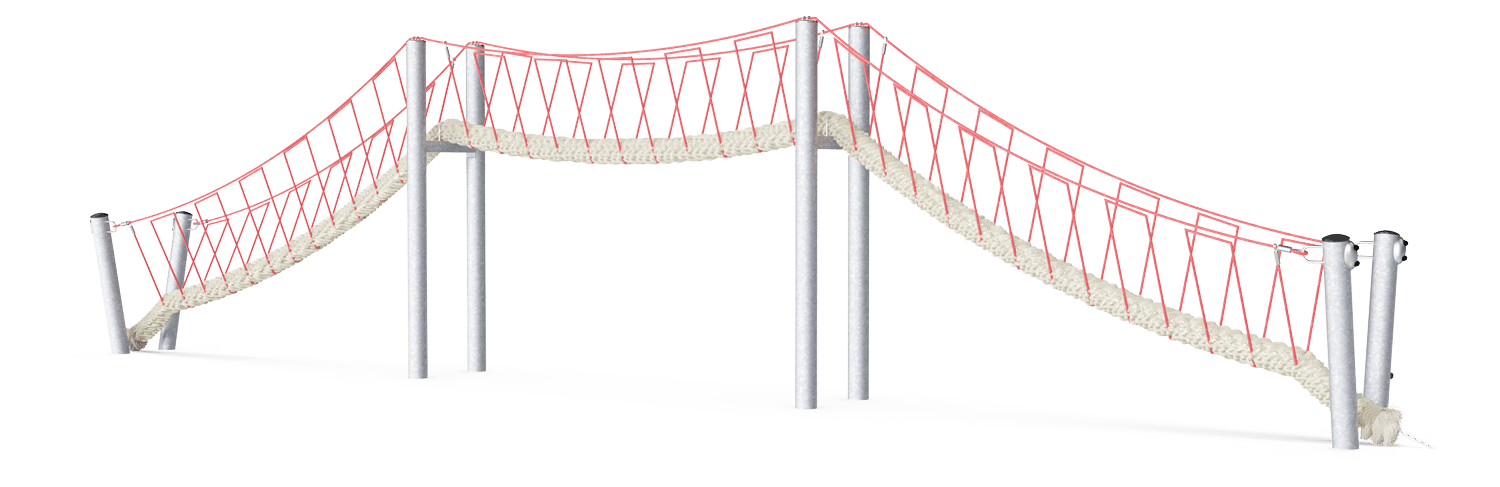 Seilnetzbrücke mit PP-Kokostau, 12 m