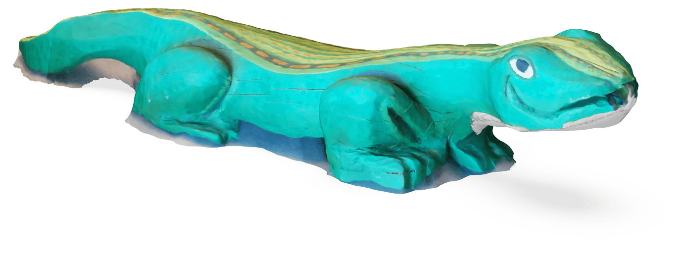 Skulptur Leguan, Eiche, L: ~2 m