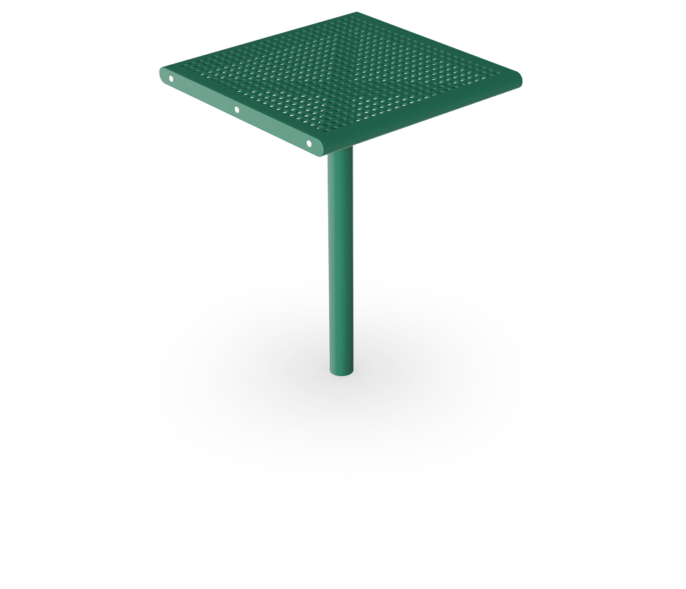 Agora firkantet bord i stål