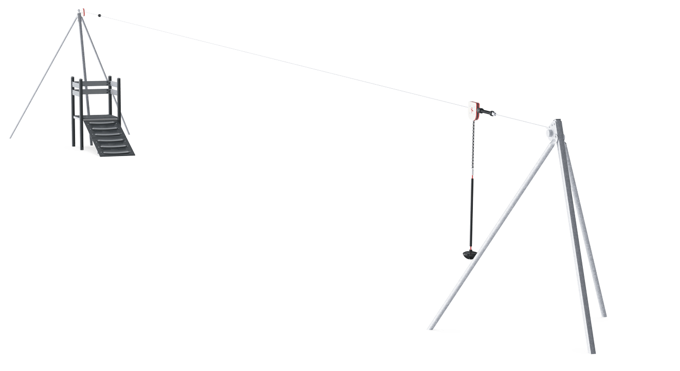 Single Cableway with Ramp, Flat Ground