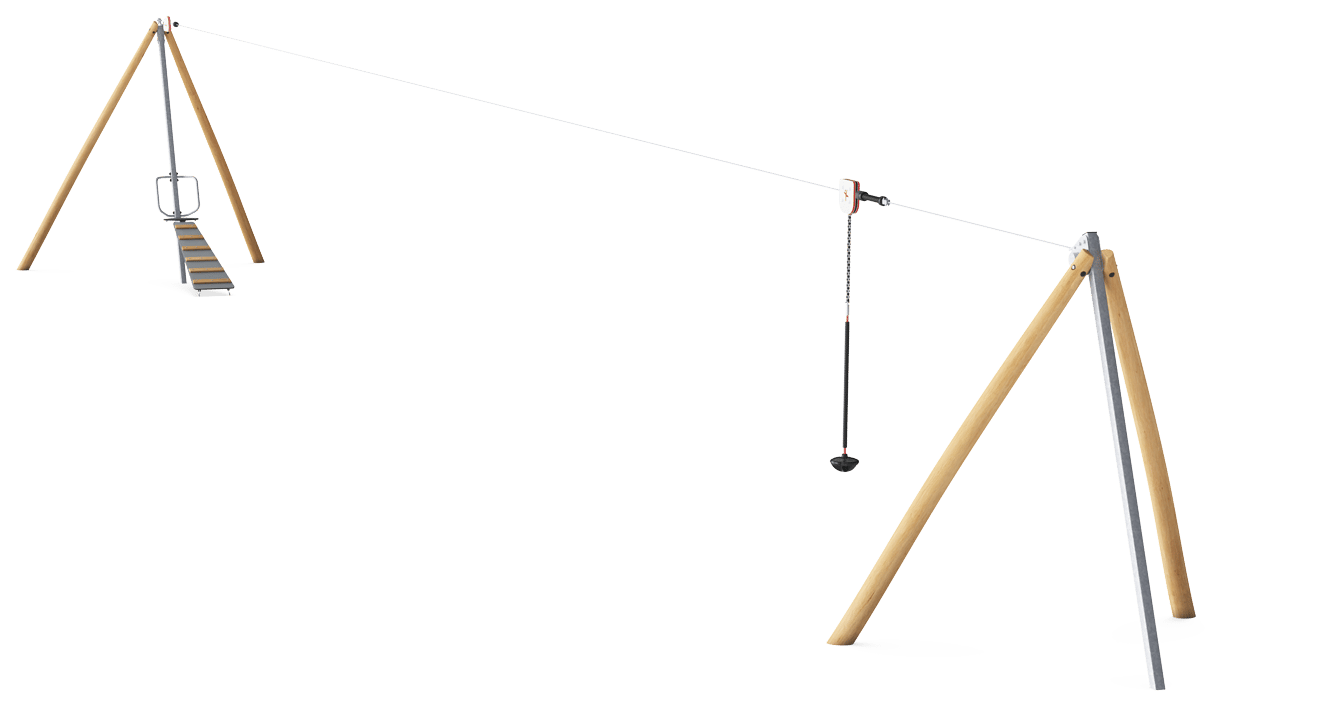 Single Cableway with Ramp, Flat Ground