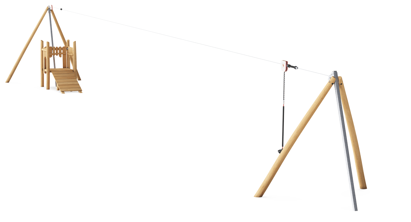 Single Cableway with Ramp, Flat Ground