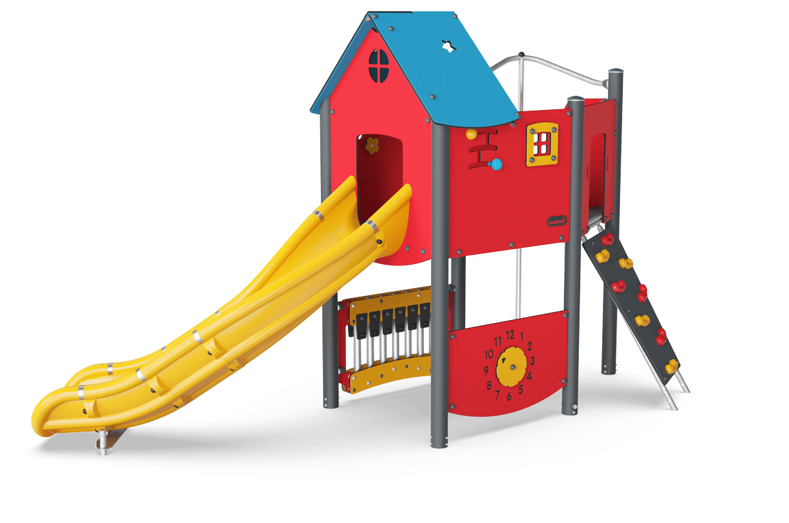 Large Play Tower with curved Slide