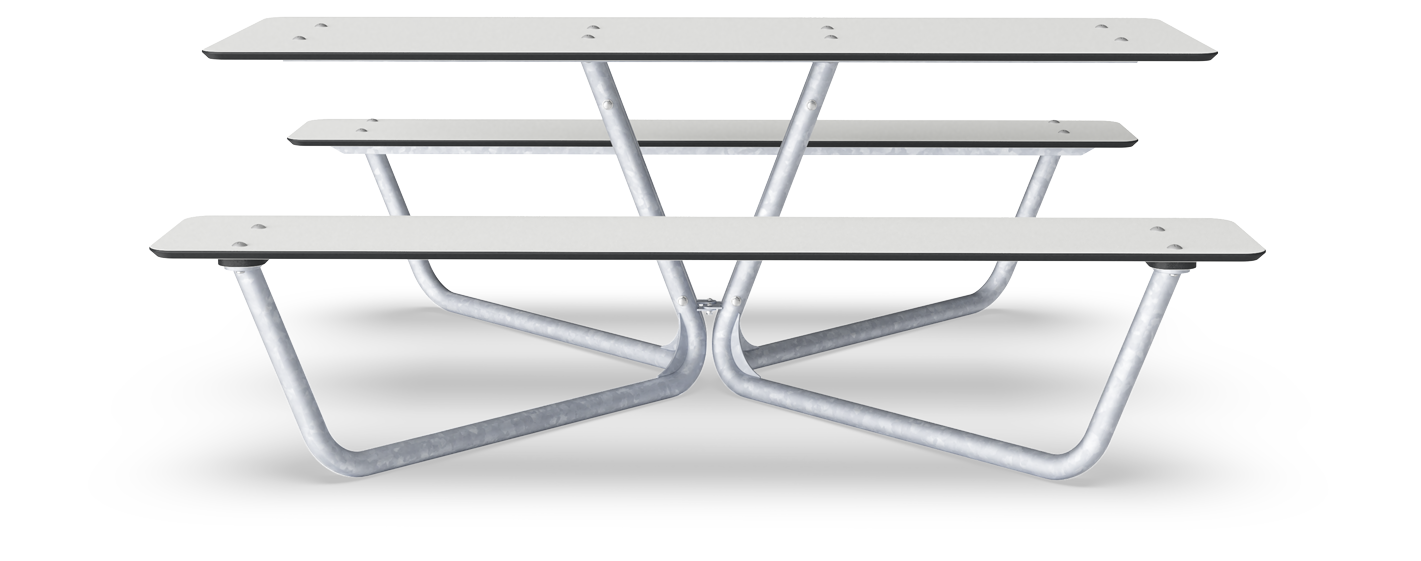 Agora Picnic White HPL Bench table Set