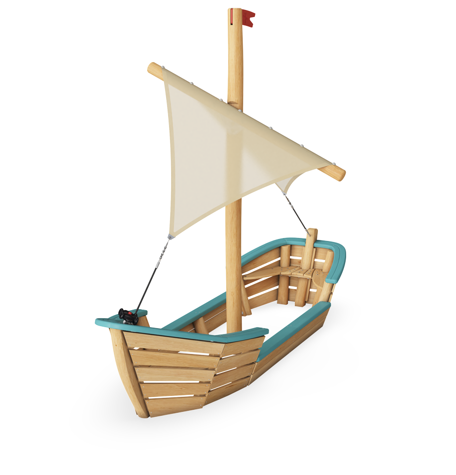 Oas sandbåt med segel