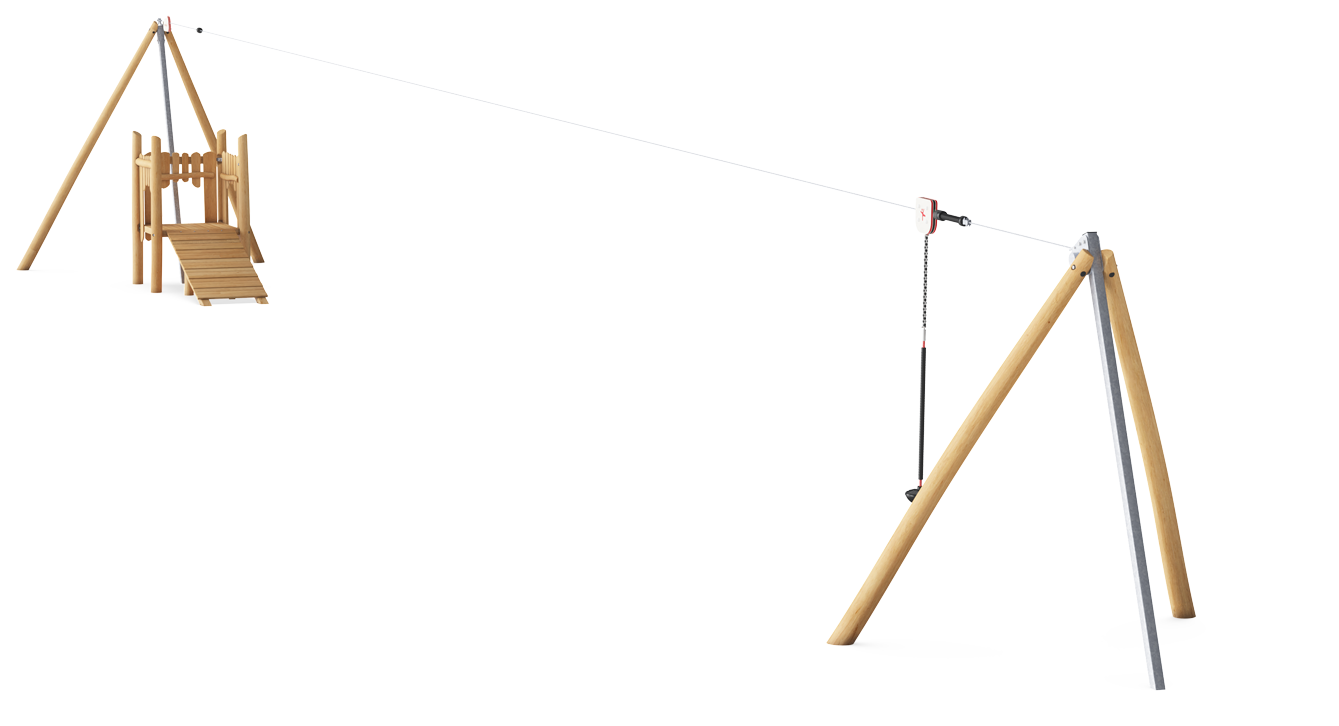 Single Cableway with Ramp, Flat Ground