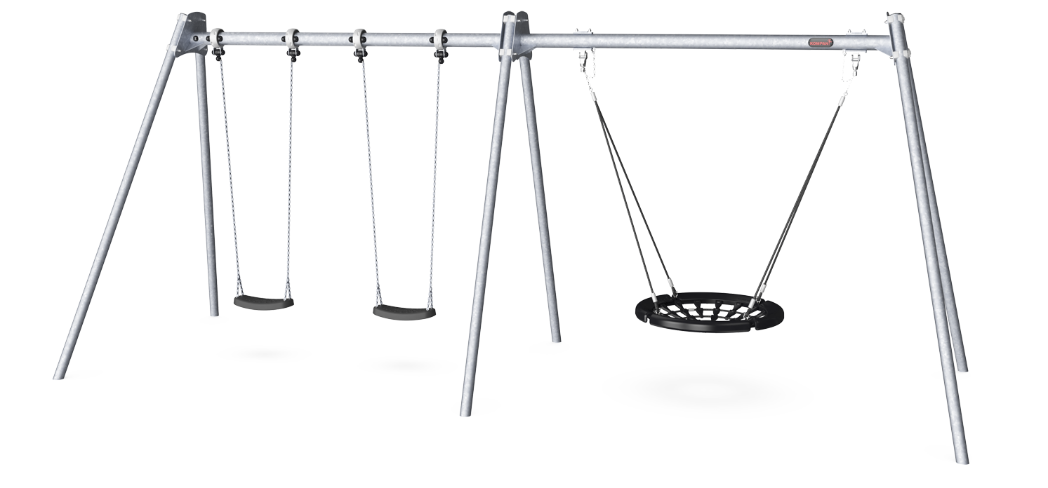 Combi Swing H:2.5m, 100cm Rope Seat, Anti-wrap