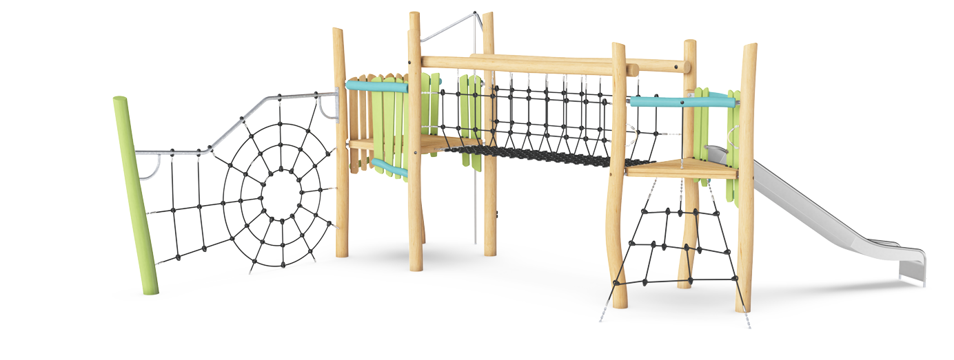 2-Turm-Spielanlage mit Spinnennetz