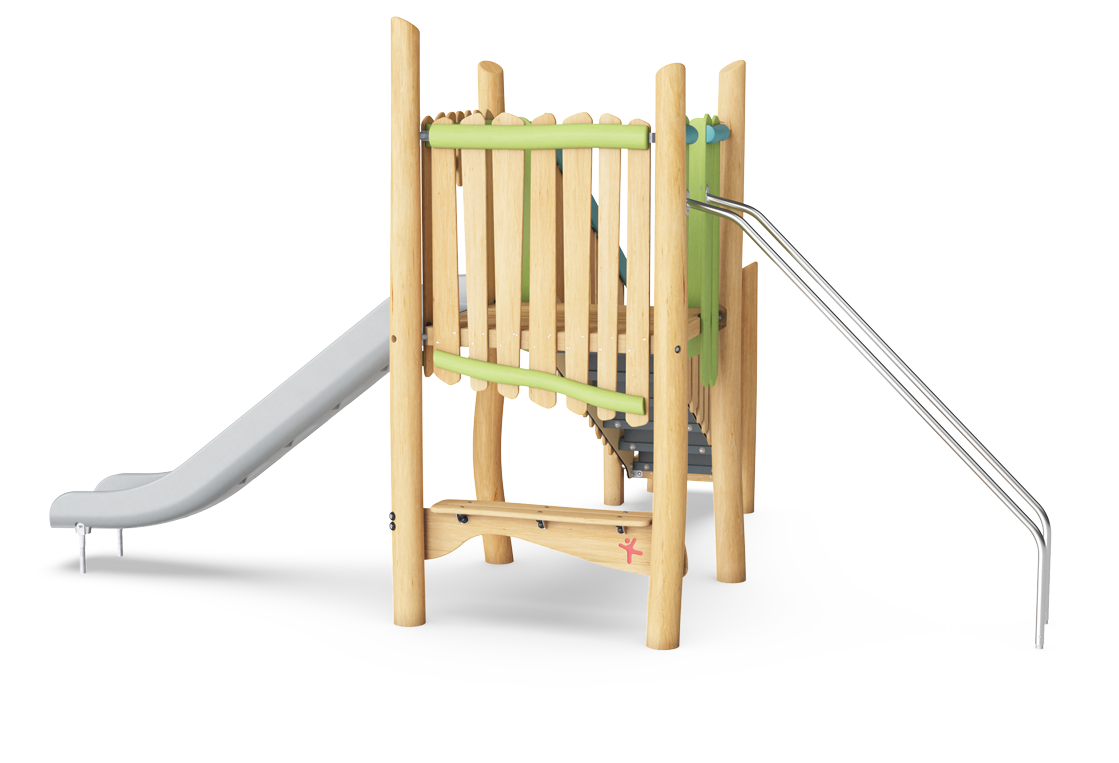 Play tower with slide & banister bars