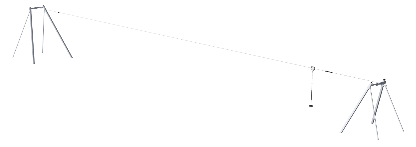 Cableway, flat ground, slide length 25m