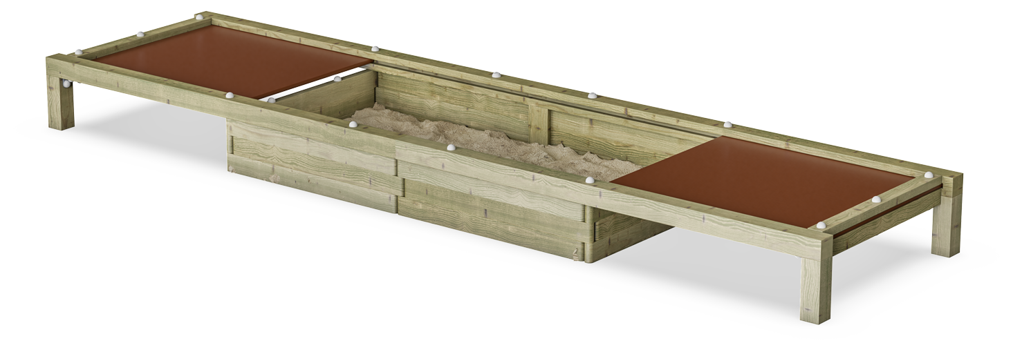Sandkasten (215 cm x 100 cm) mit Sitzflächen