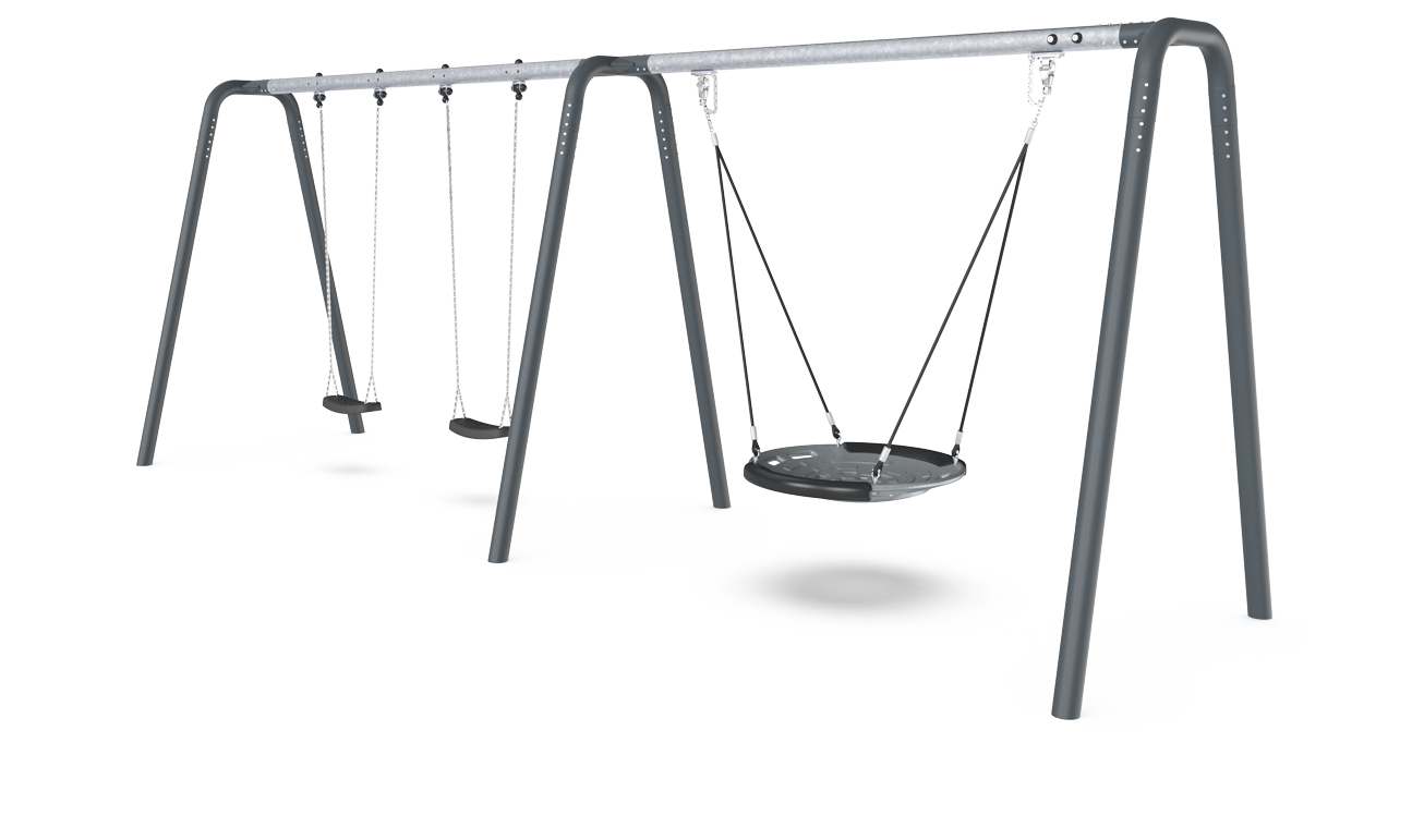 Steel Swing H:2.5m, 100cm Shell Seat