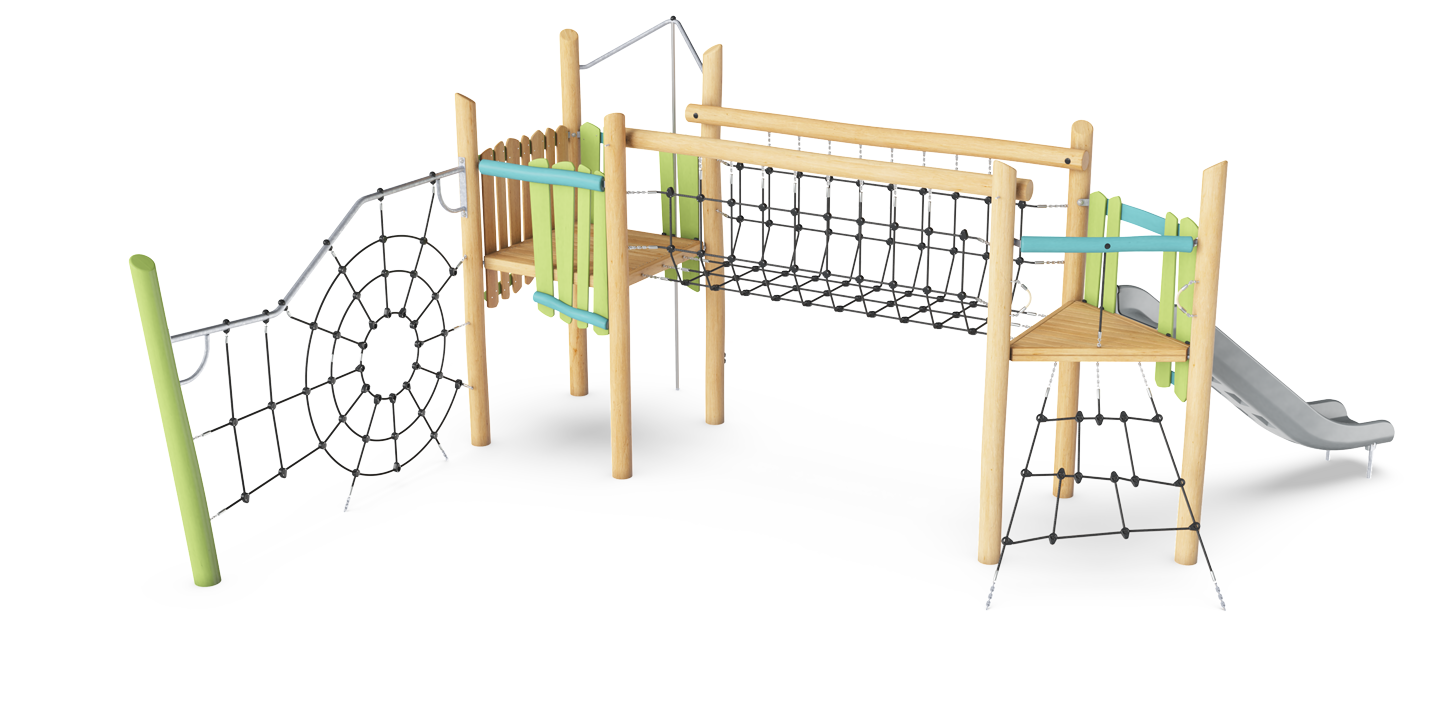 Robinia dubbele speeltoren met spinnennet