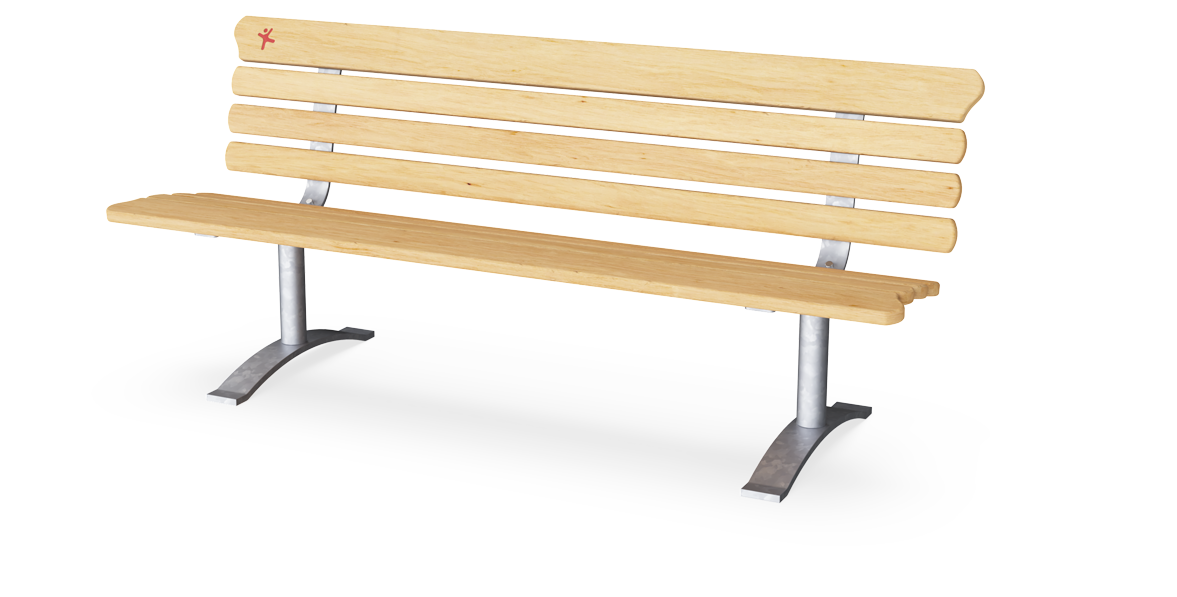 Park Bench with Backrest