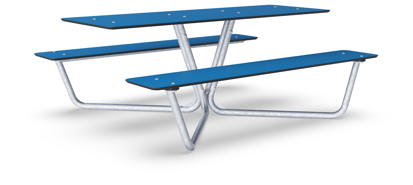Agora Picnic Blue HPL Bench Table Set