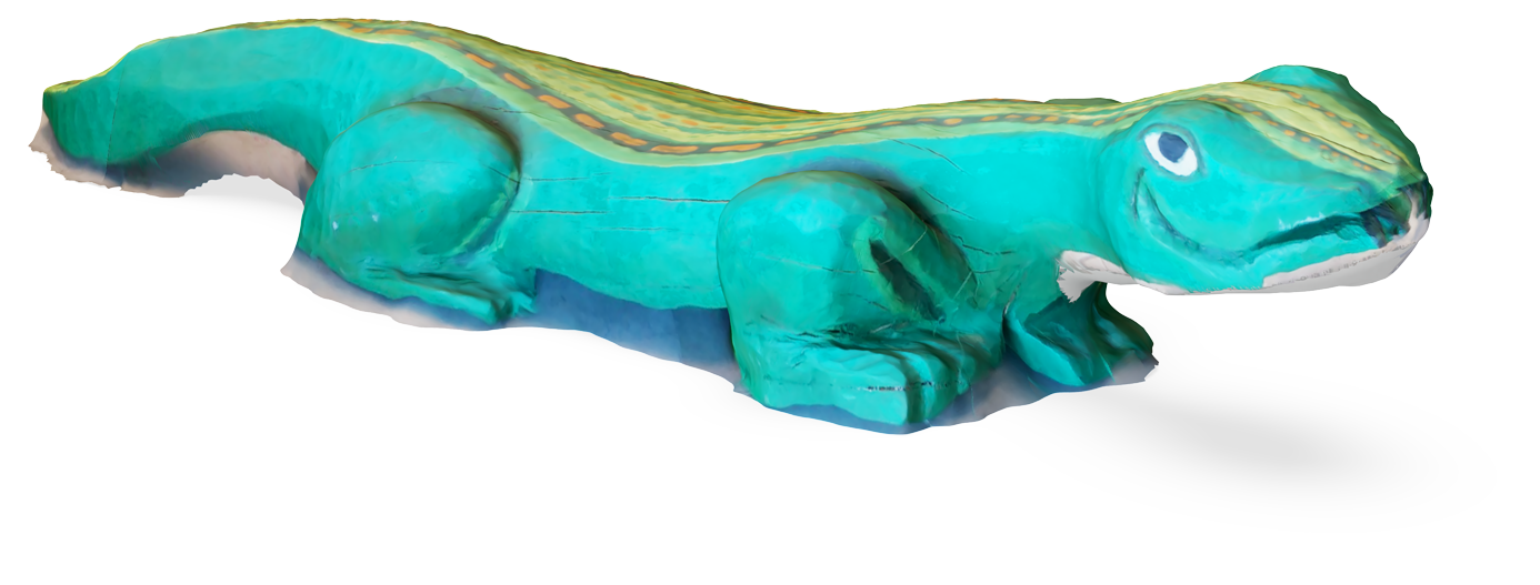 Iguana Sculpture, Oak