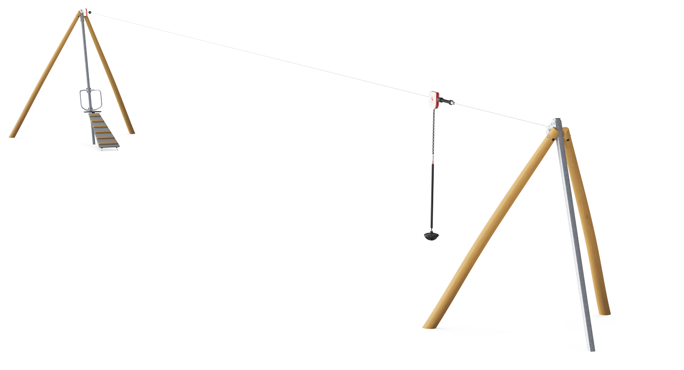 Single Cableway with Ramp, Flat Ground