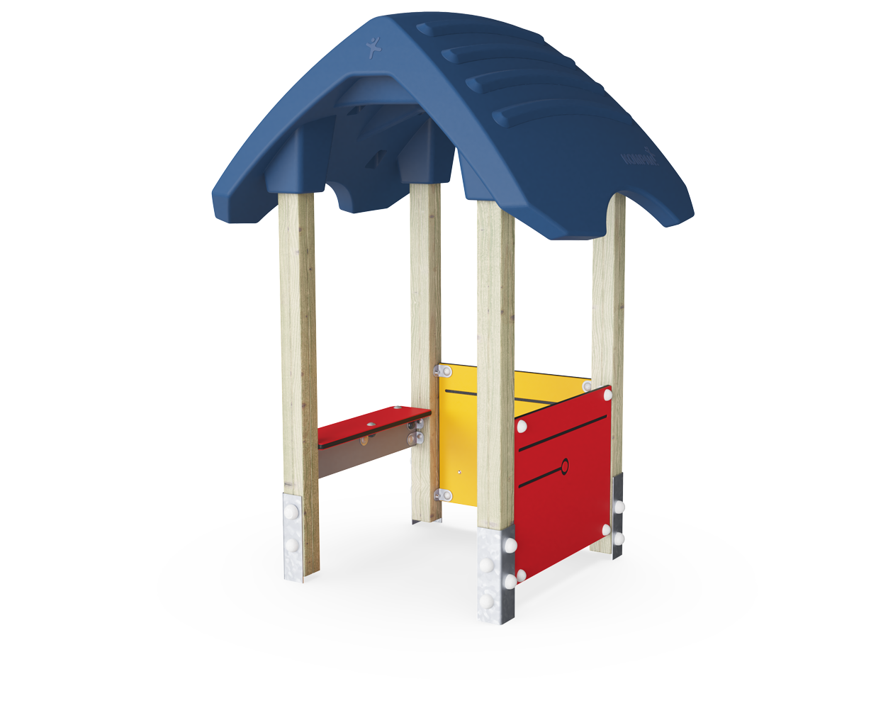 Playhouse with Desk, Wood Post