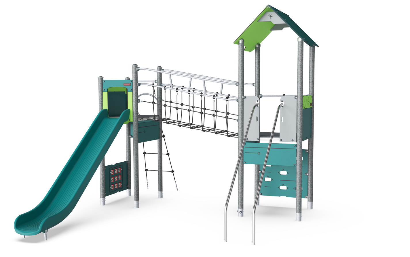 Torre doble con puente de cuerda