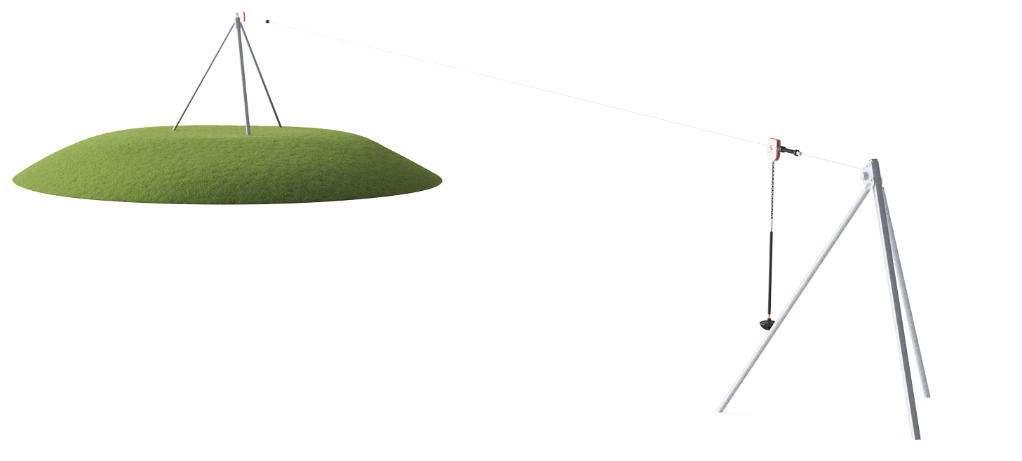 Tirolina, superficie inclinada