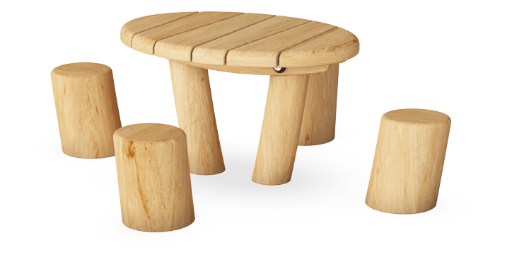 Kid's Table with 4 Sitting Stumps - NRO212 - KOMPAN United States