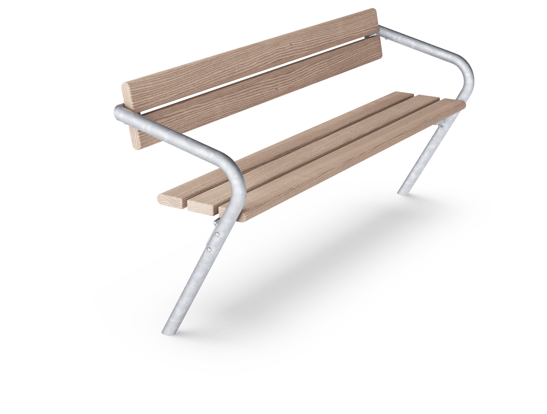 Agora Bench with Backrest - PAR4051 - KOMPAN United States
