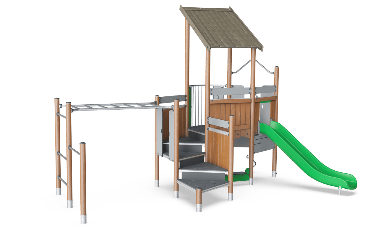 Countryside pinewood playground equipment for Canadian communities